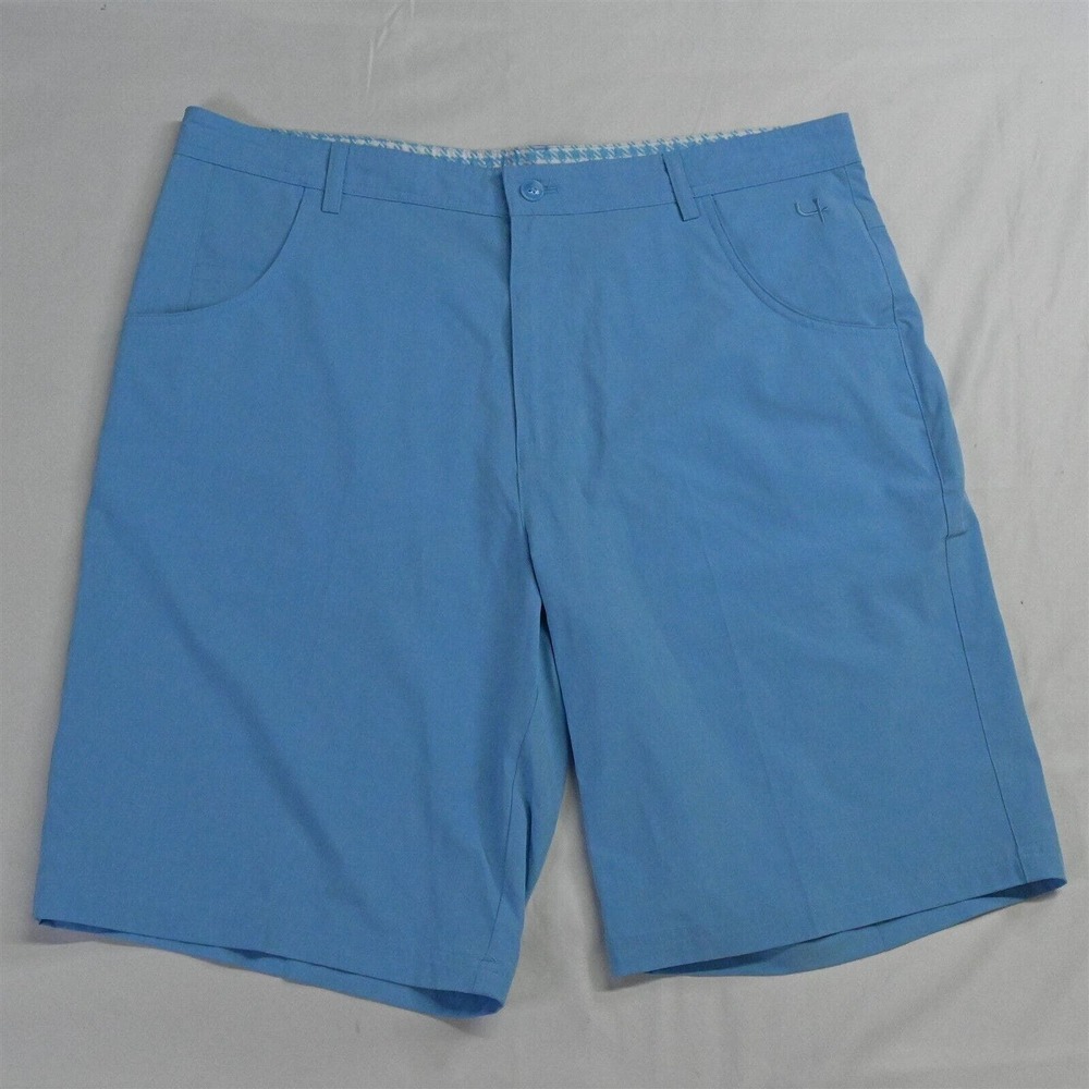 Short Par 4 36 x 10" Light Blue Tech Performance Golf Flex Chino Shorts‎